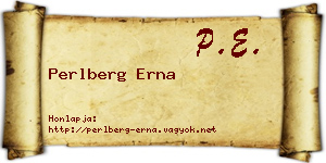 Perlberg Erna névjegykártya